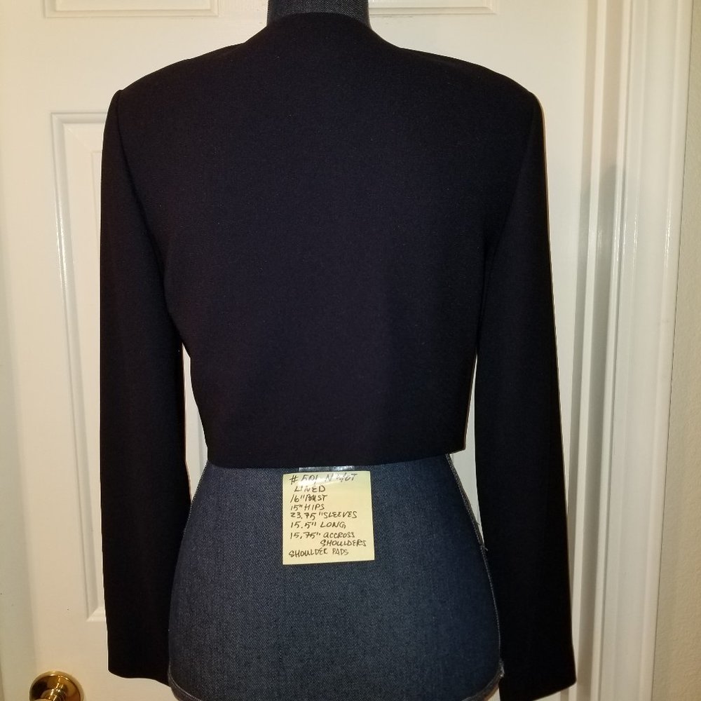 🔻REDUCED❣ ✅501 NWoT Preview Collection Navy Blue Lined Bolero - Picture 4 of 9